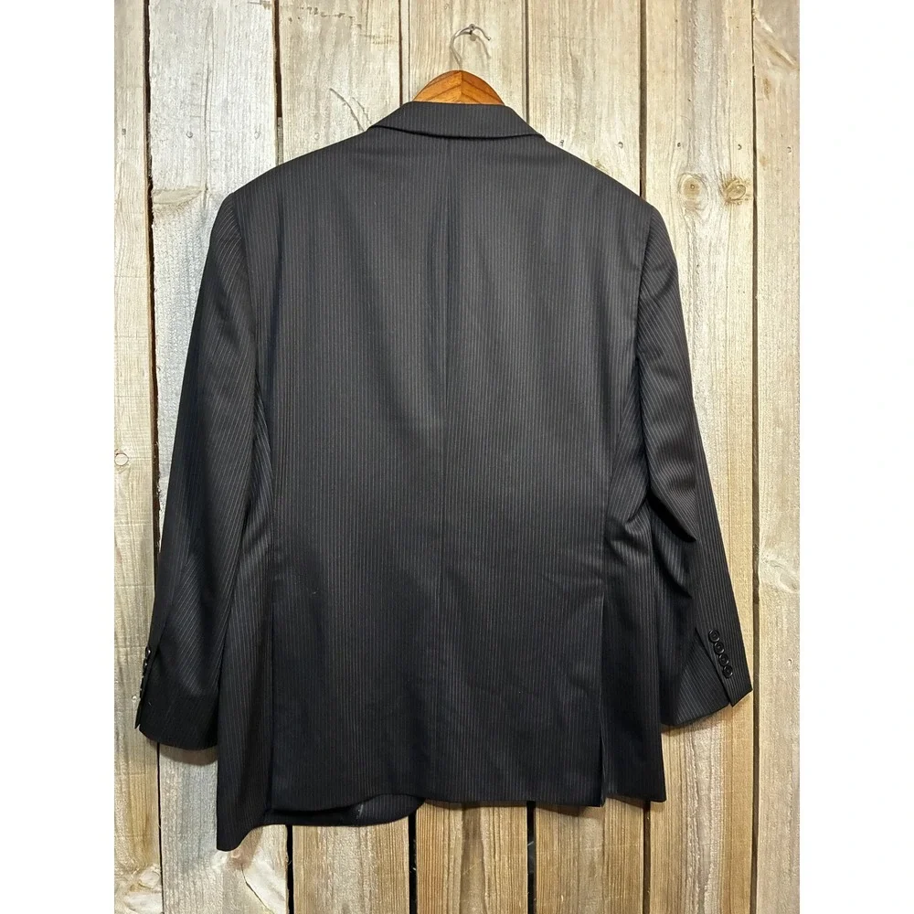 Brooks Brothers 346 Mens 41S Pinstripe Stretch Wool Blazer Suit Jacket Black